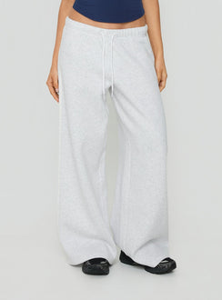 Kennah Wide Leg Sweat Pants Grey Marle