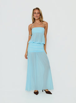 Jesemia Halter Blouson Maxi Dress Blue