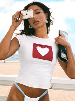 Were Lovers Baby Tee White