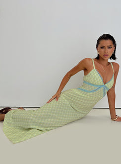 Leabella Maxi Dress Green Check