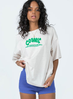 product Princess Polly Half Sleeves Crew Neck  Cosmic Puff Tee Grey / Green