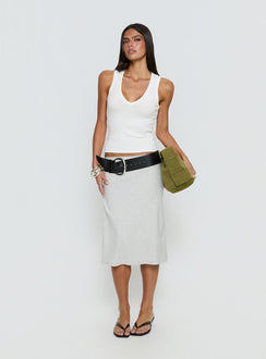 Baseline Rib Midi Skirt Grey Marle