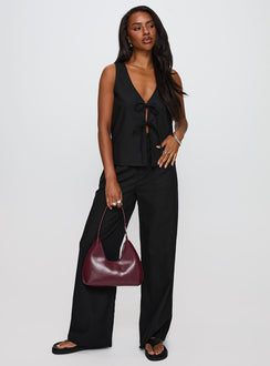 Elegance Tie Front Set Black