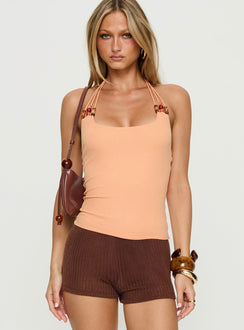 Roller Coaster Bead Detail Top Orange