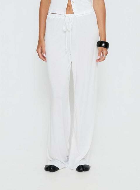 Gavrielle Jersey Wide Leg Pants White