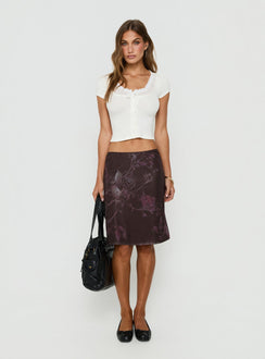 Laena Midi Skirt Purple Floral