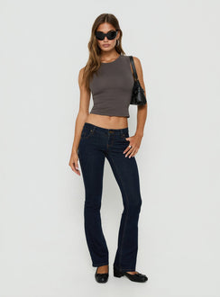 Corabella High Scoop Tank Top Dark Grey