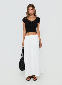 Lunea Concealed Waistband Maxi Skirt White