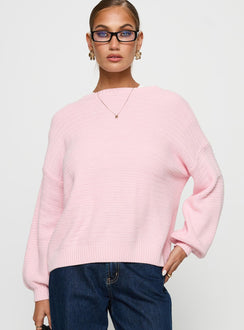 Melzo Crew Neck Knit Sweater Pink