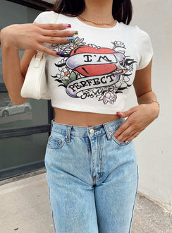 front view of model wearing Princess Polly You Adjust Tee White 