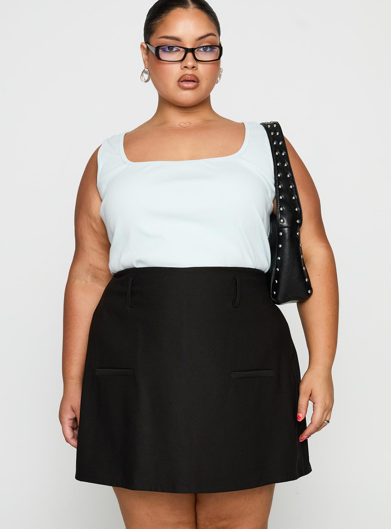 Grant My Wish Mini Skort Black Curve