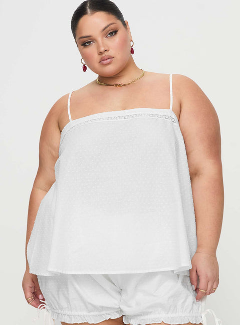 Invisible String Sleep Top White Curve | Princess Polly AU