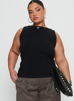 Lose Your Number High Neck Top Black Curve