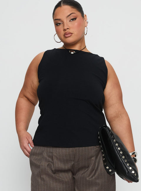 Lose Your Number High Neck Top Black Curve