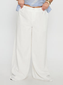 Pedra Wide Leg Pant White Curve