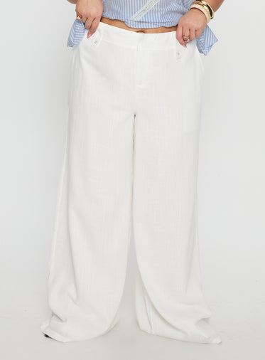 Pedra Wide Leg Pant White Curve
