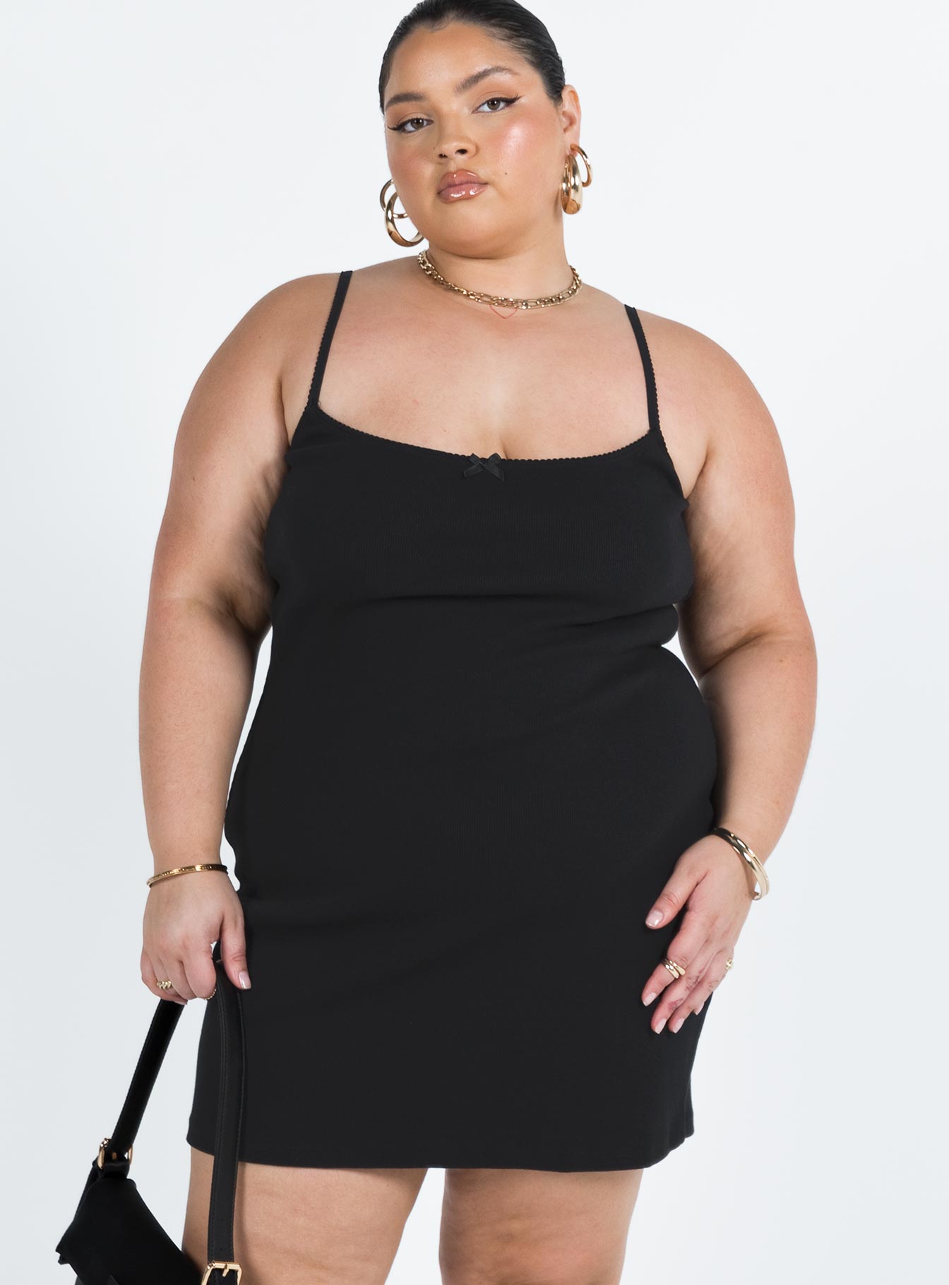 product Princess Polly Asymmetric Neckline  Katrina Mini Dress Black Curve