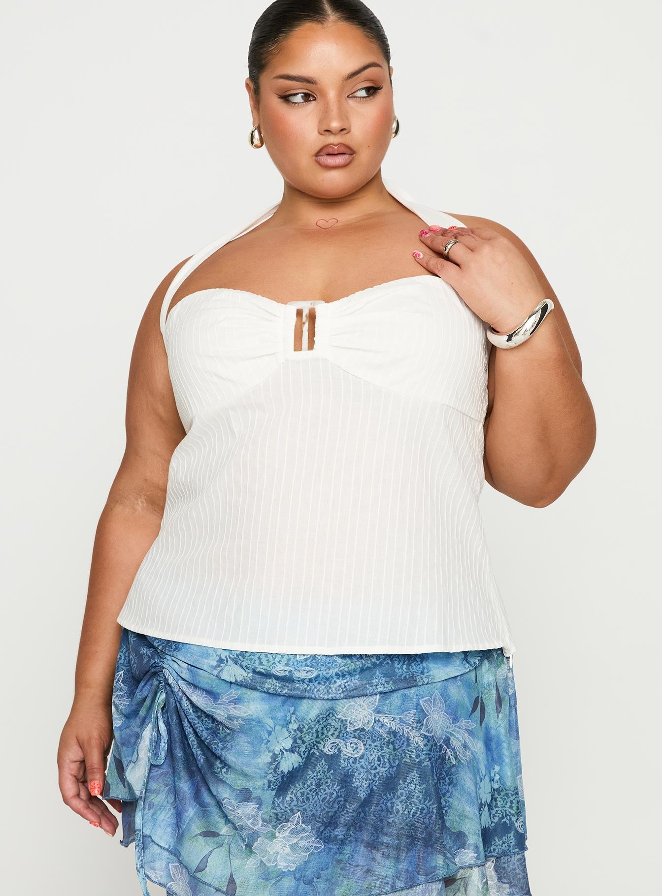 Isabetta Halter Top White Curve