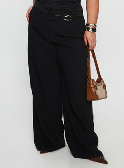 Lucetta Wide Leg Pant Black Curve