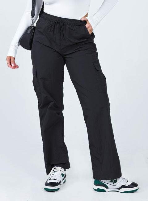 product Princess Polly  Flossie Parachute Pants Black