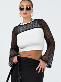 Kodie Bolero Sweater Black Princess Polly  Cropped 
