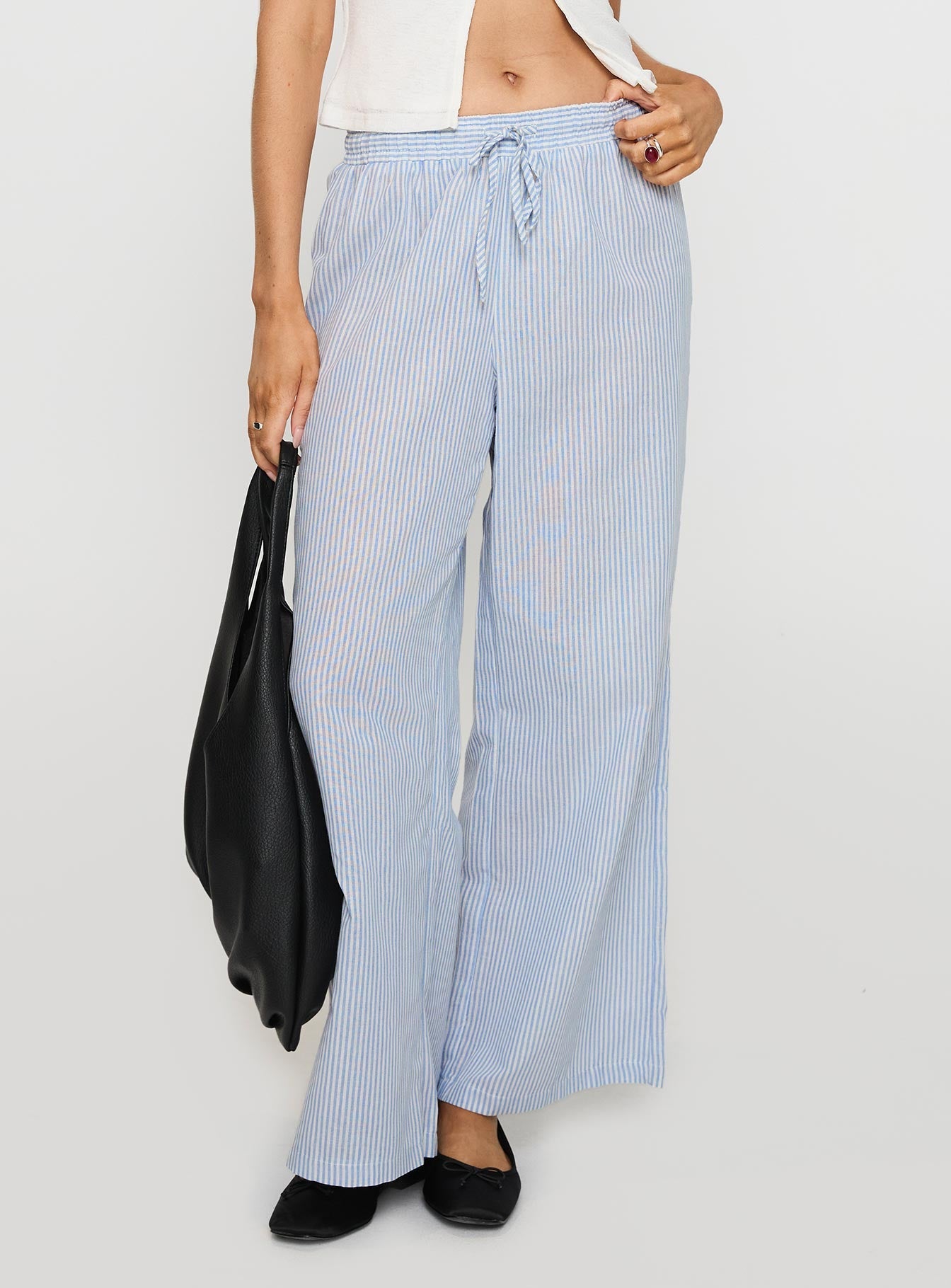 Holiday Tie Front Pant Blue/ White Stripe