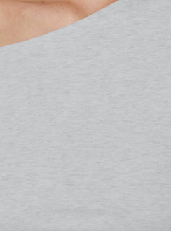 Avriana Off Shoulder T-Shirt Mini Dress Grey Marle
