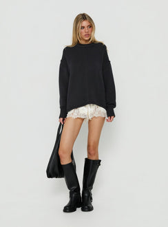 Wilda Crew Neck Knit Sweater Navy