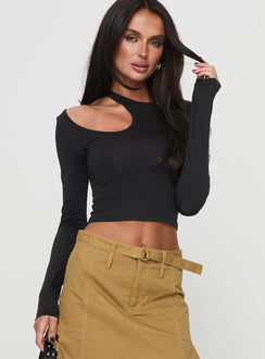 Long sleeve top  Cut out shoulder Good stretch, unlined Princess Polly Lower Impact