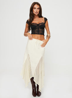 Madame Lace Maxi Skirt Cream Tall