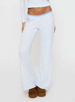 Whimsie Pointelle Sleep Pants Blue / White