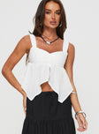 Crop top Fixed shoulder straps, sweetheart neckline, ruching throughout, invisible zip fastening at side, split hem