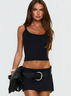 Kasper Cinched Longline Tank Top Black