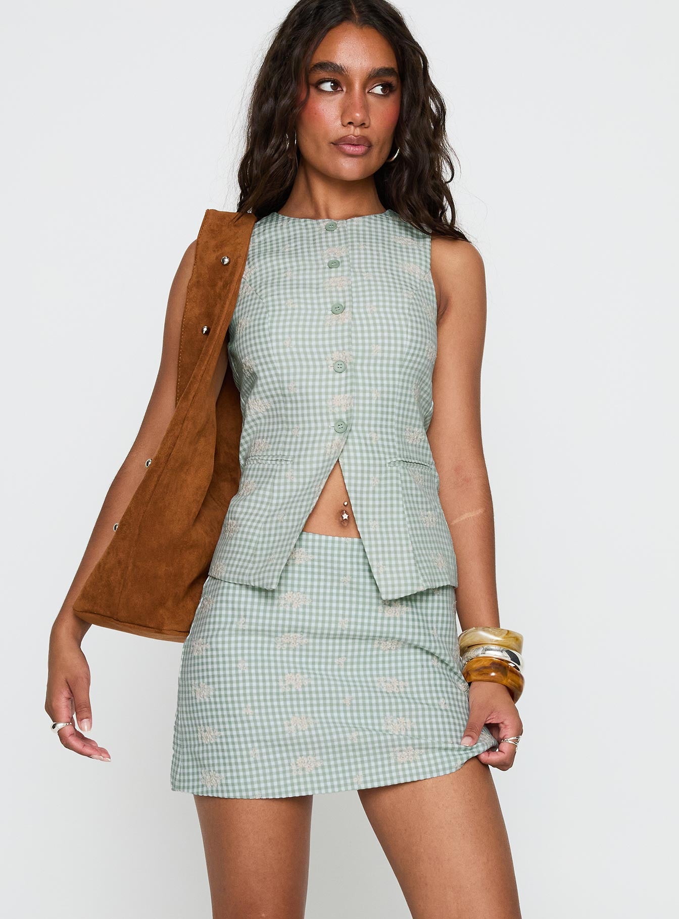 Theodosia Mini Skirt Sage