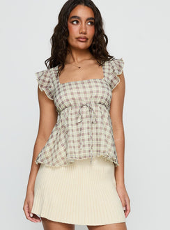 Auroraah Frill Top Yellow Check