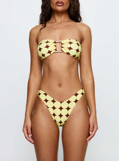 Calbira Cheeky Bikini Bottoms Yellow Geo