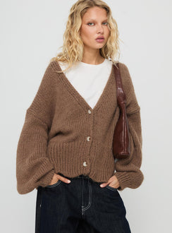 Yasmyn Knit Cardigan Brown