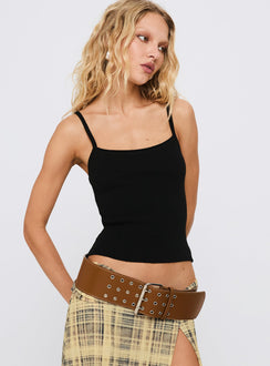 Juni Knit Cami Top Black