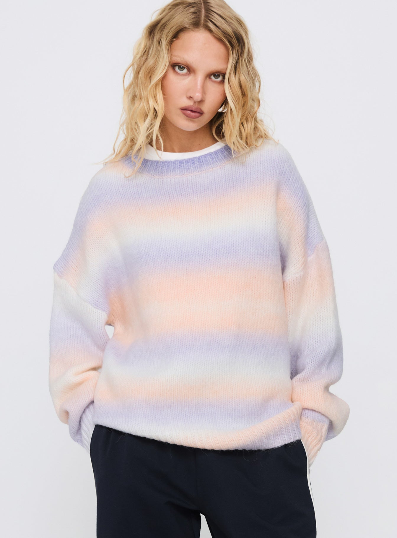 Orliana Ombre Knit Sweater Purple Multi