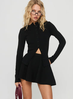 Juni Floaty Knit Mini Skirt Black