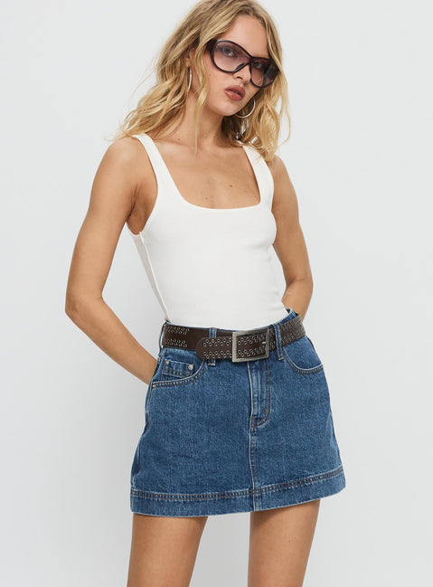 Gazelle Denim Skort Mid Wash Tall