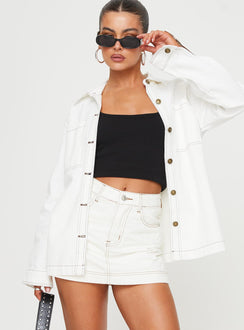 Katlynne Denim Mini Skort White Tall