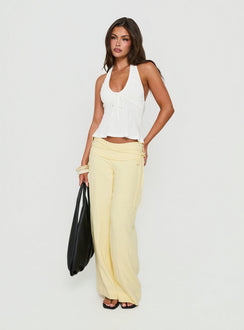 Silver Moon Linen Blend Tie Pants Lemon