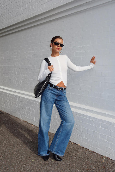 Serenitia Mid Rise Relaxed Jeans Mid Blue Wash