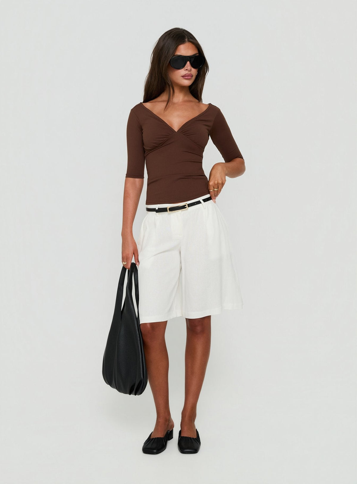 Kolbey Longline Linen Short White