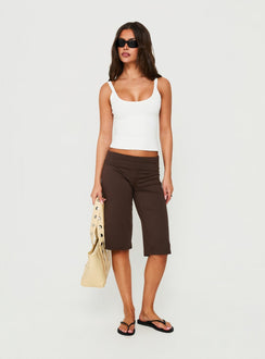 Laroy Folded Capri Pant Chocolate