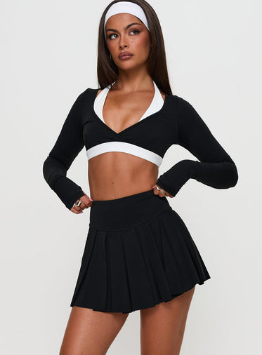 Dynamic Pleat Active Skort Black