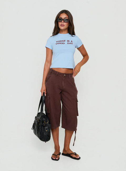 Hudsen Longline Cargo Shorts Washed Brown