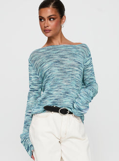 Lay Your Cards Knit Sweater Blue Multi