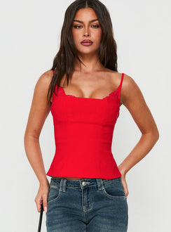 Renaissance Corset Lace Top Red